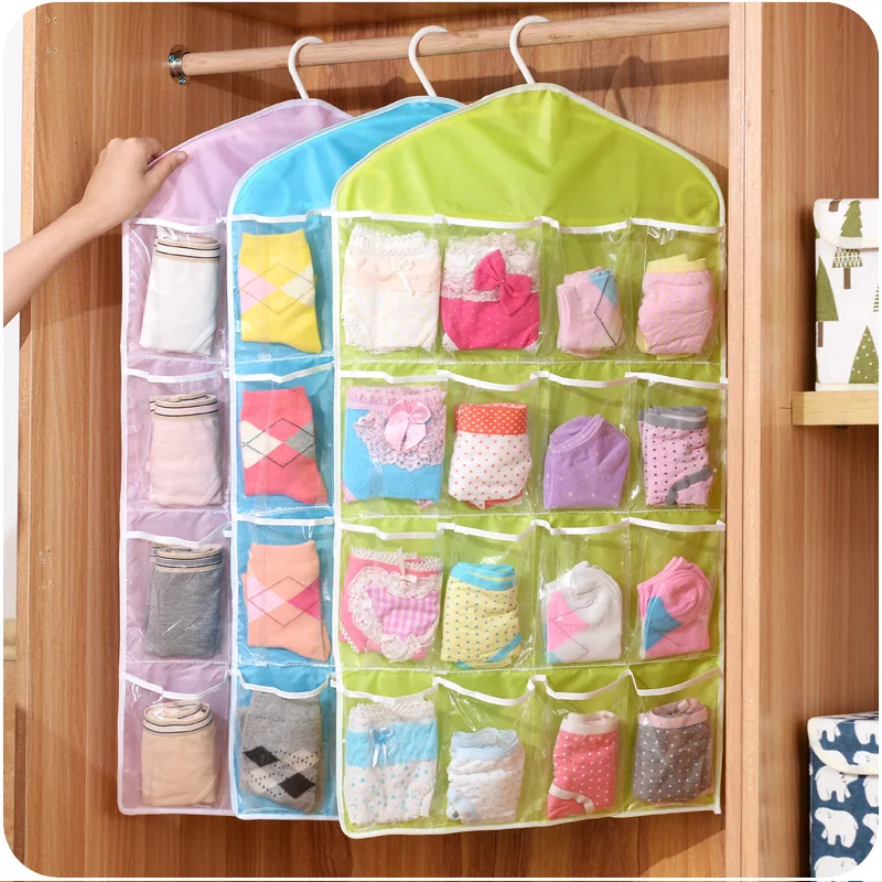 Sock Organizer Tray - Heißer 16 Taschen Kleiderschrank Taschen Klar